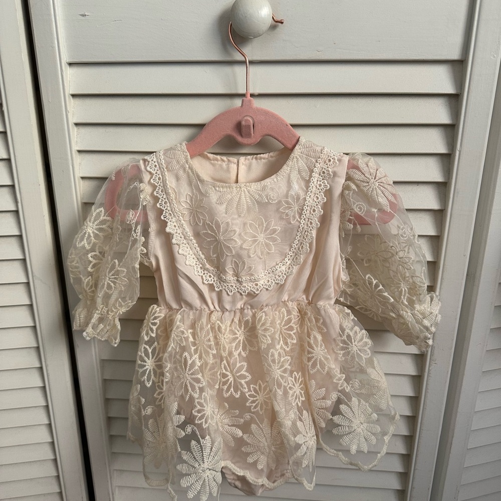Floral Ivory Lace Baby Dress